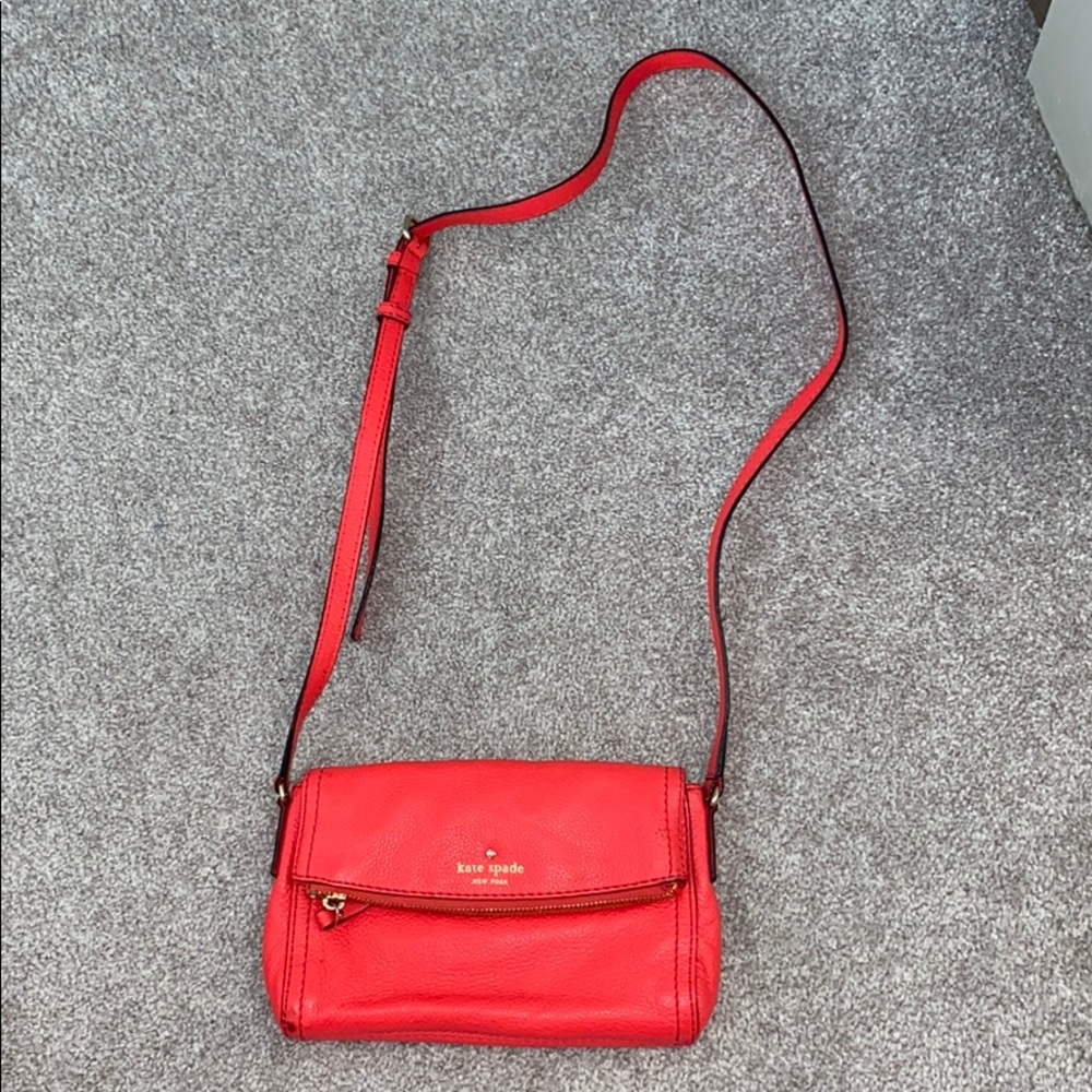 Kate Spade soft leather coral crossbody